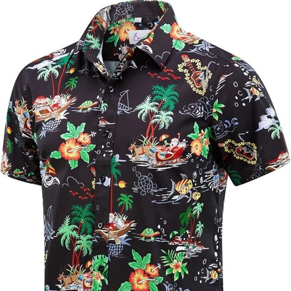 Men's Hawaiian Santa Dress Shirts NWOT - Picture 1 of 3